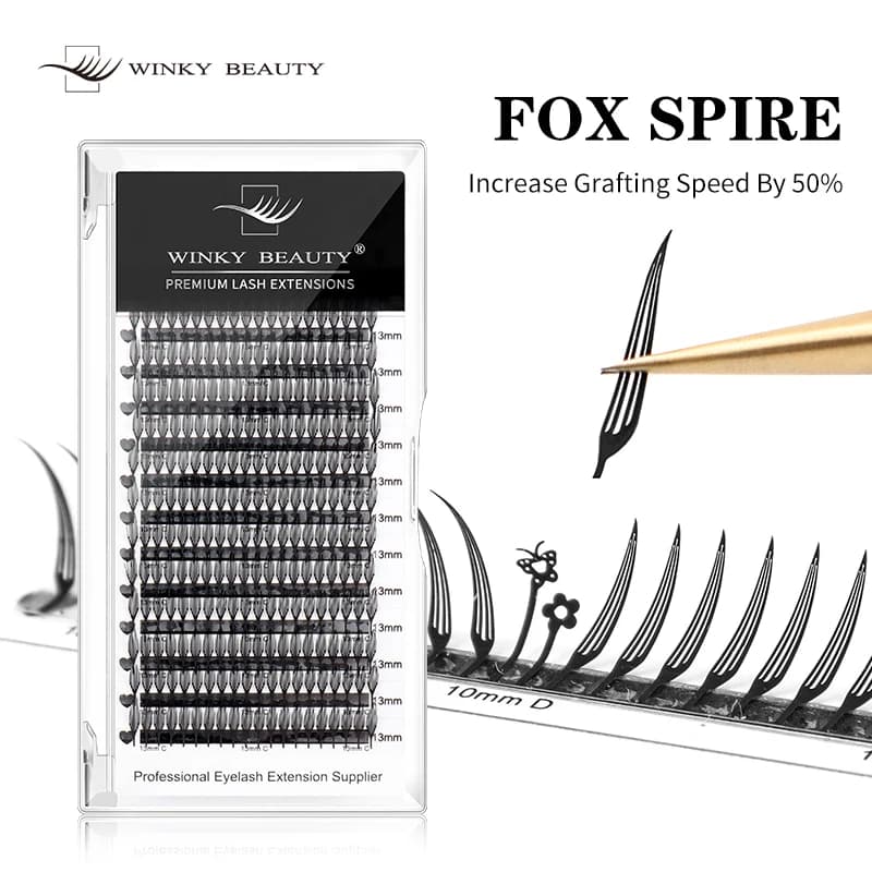 Estensione ciglia prefabbricata Fox Spire, Pteris cosplay morbido naturale a forma di piuma allungata i tuoi occhi Ciglia stile volante
