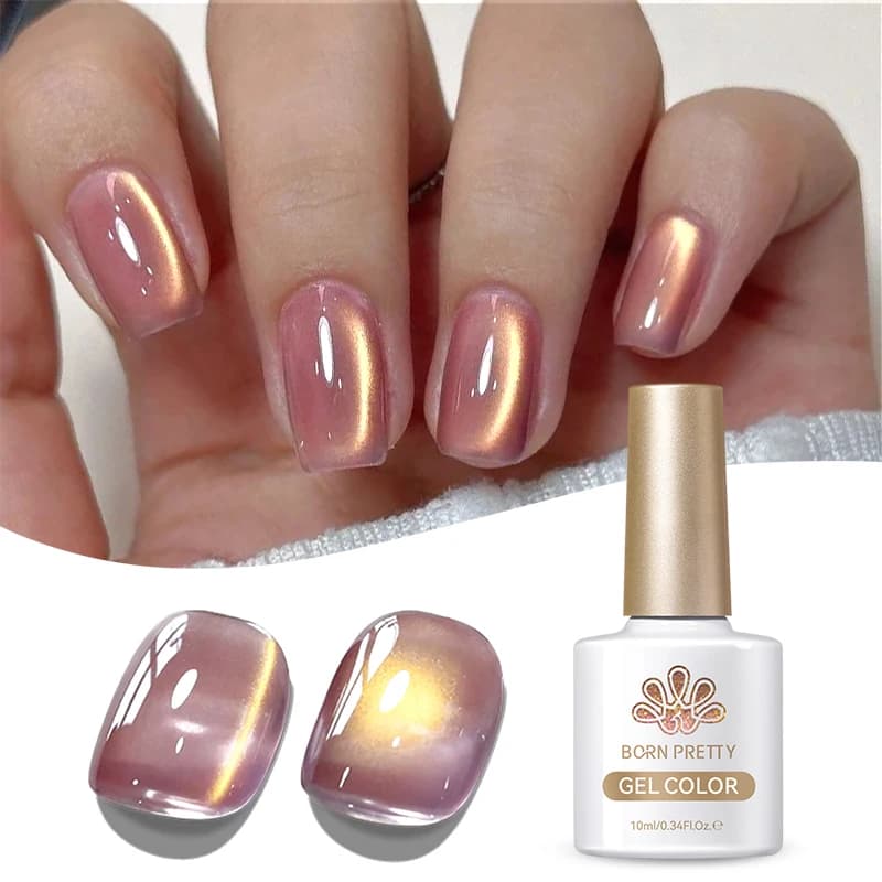 BORN PRETTY Smalto per unghie gel magnetico per gatti con perline di vetro rosa 10ml Spar Water Light Moonlight Soak Off Nail Art Gel Varnish Manicure