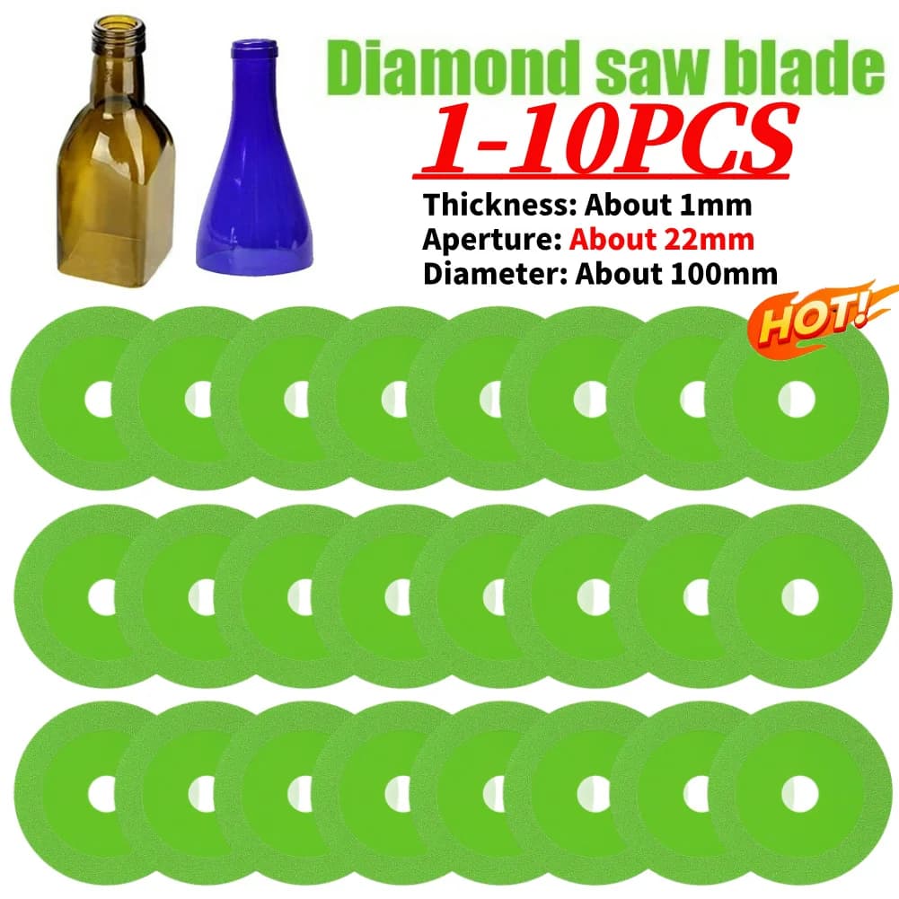 1-20PCS 22mm Disco da taglio per vetro 100mm Lama per sega ultrasottile Bottiglie di vino in cristallo di giada Rettifica Taglio Disco abrasivo Strumento