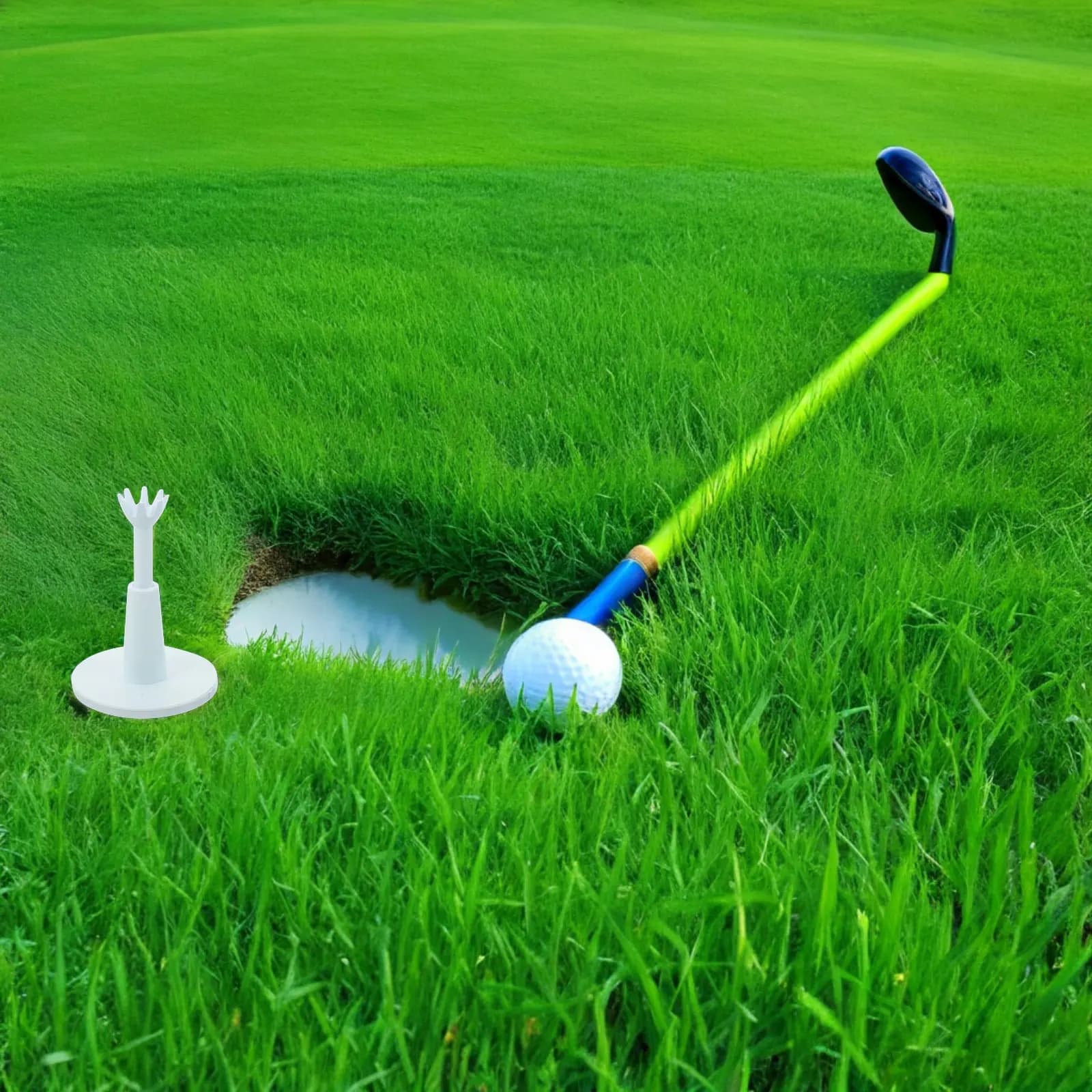 2 Pezzi Tee da Golf Regolabili in Gomma Morbida, Attrezzatura per Allenamento e Simulazione Golf, Accessori per Campo Pratica