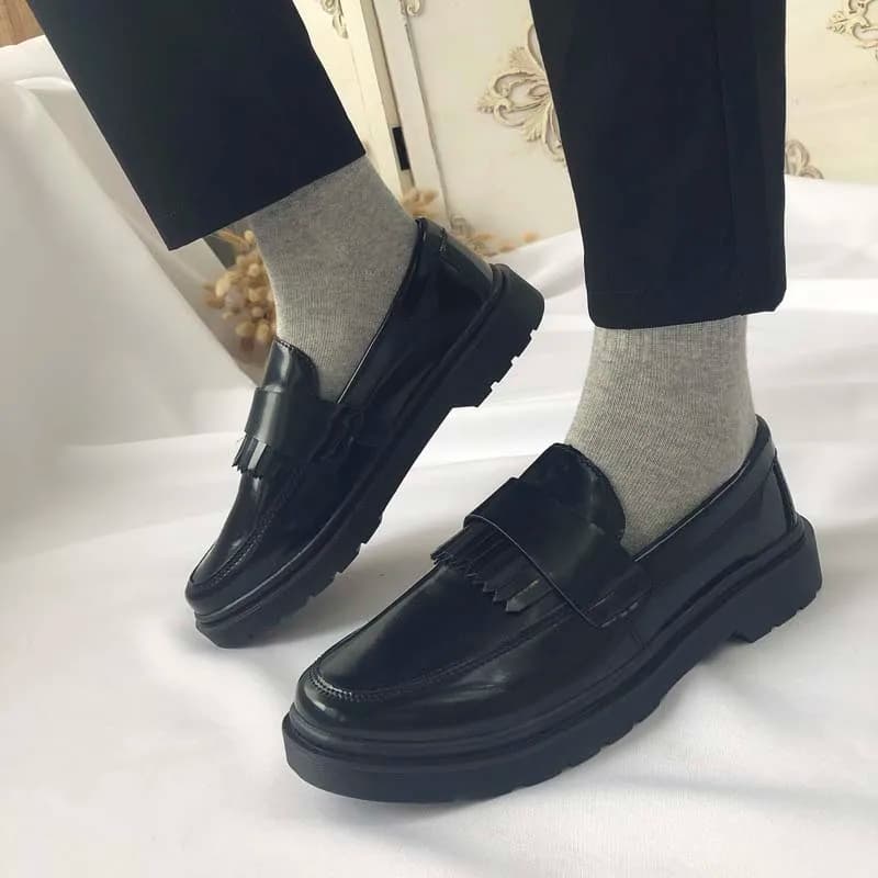 Mocassini da Uomo Primavera Estate con Nappe e Suola Spessa, Traspiranti, Semplici e Comodi, Scarpe da Lavoro con Rialzo, Scarpe da Cerimonia