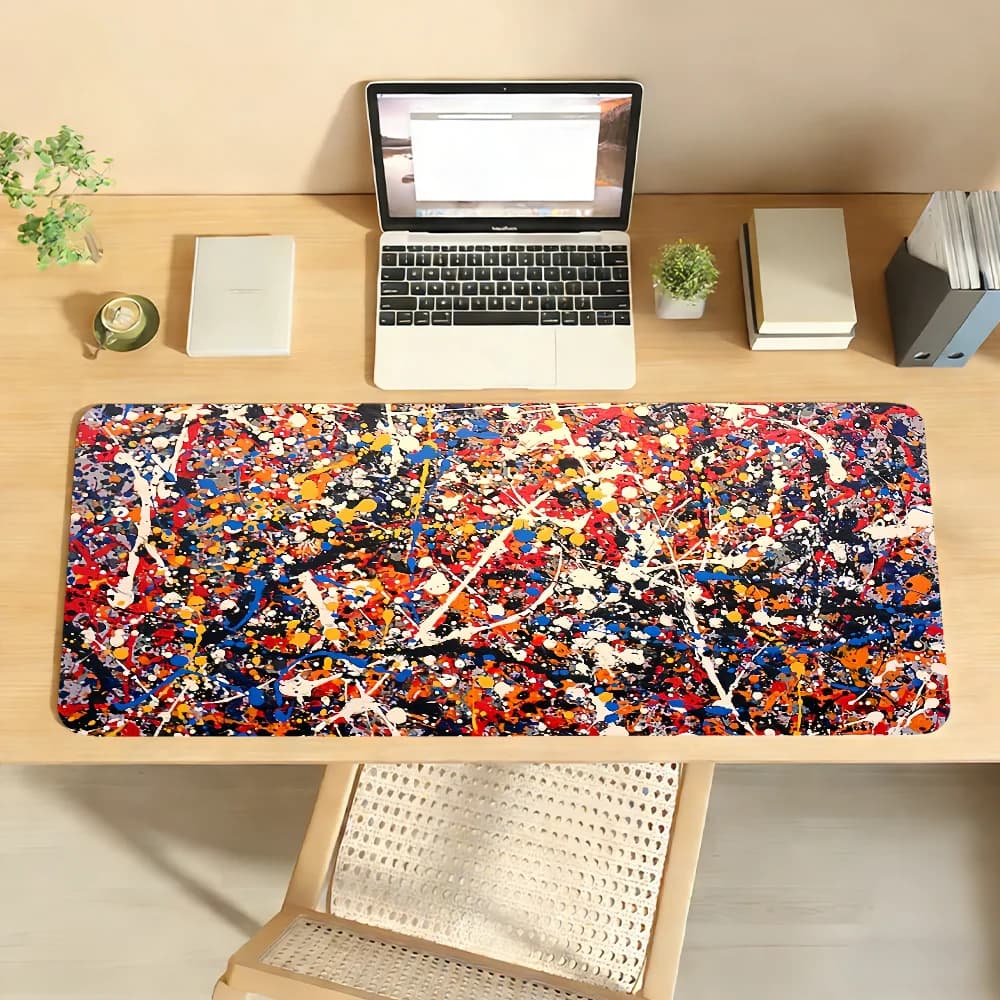 Art J-Jackson P-Pollock Mouse Pad per computer portatile, tappetino per mouse in gomma antiscivolo, tappetino per mouse per giocatori, decorazione per scrivania