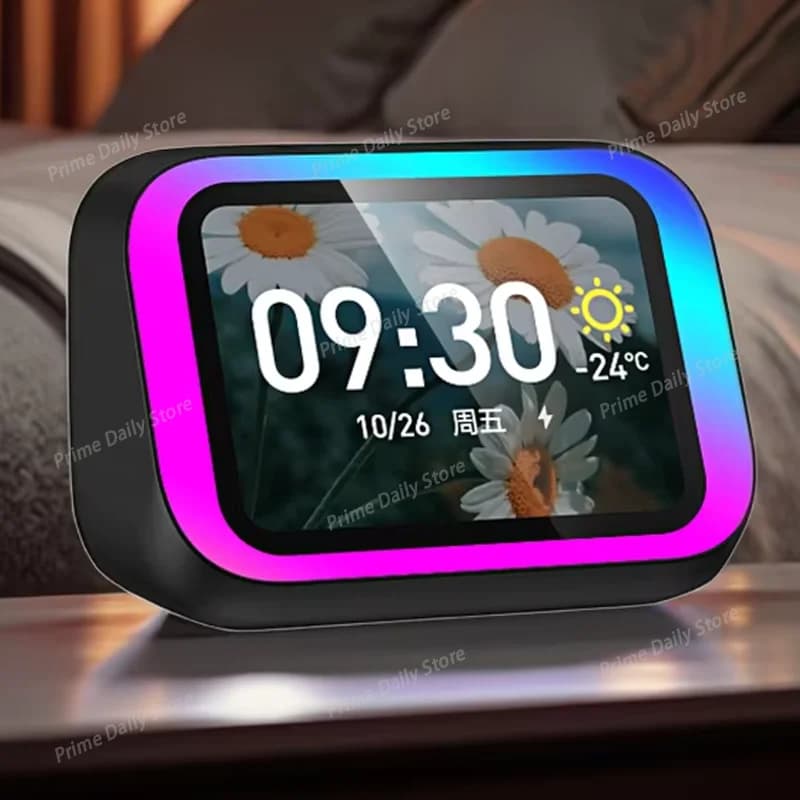 AI Voice Smart Speaker, Hands-free Call, Music Playback, Digital Photo Frame, Time & Weather Forecast, Intelligent Alarm Clock