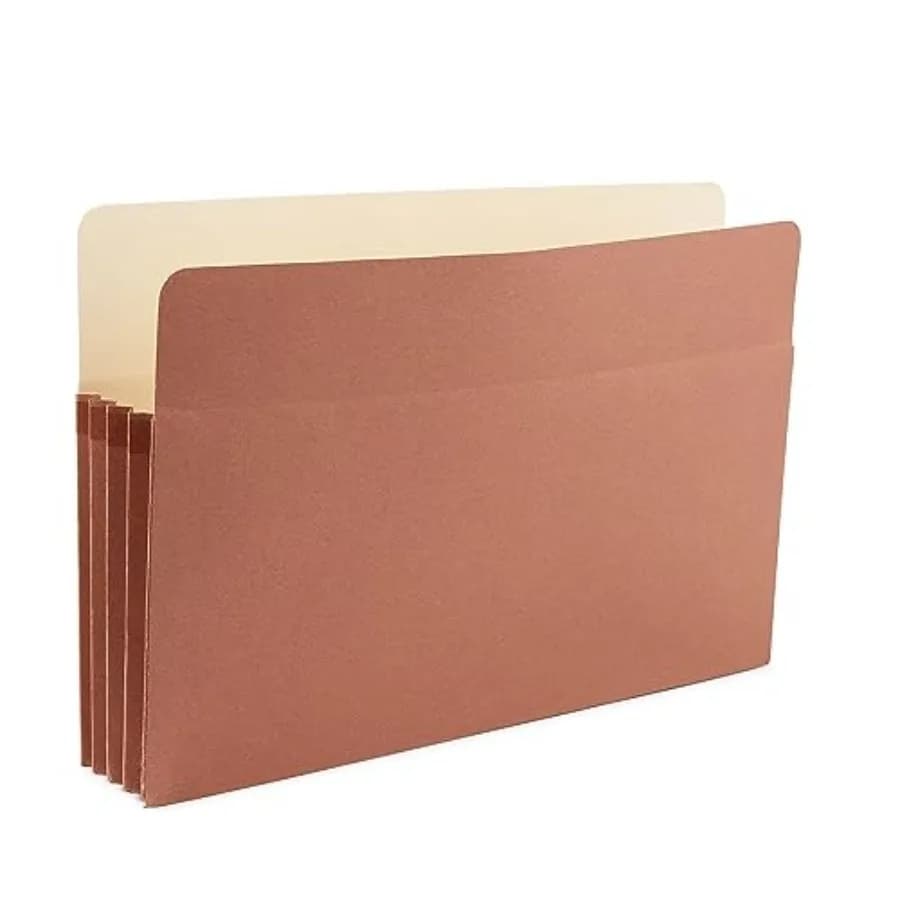 Cartelle espandibili rinforzate formato Letter, espandibili da 3,5 pollici, robuste, marroni, a fisarmonica, confezione da 25