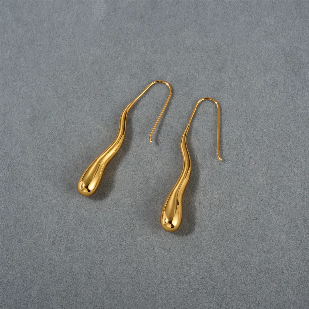 Orecchini lunghi irregolari a goccia d'acqua per orecchini da donna, gioielli semplici e minimalisti, elegante accessorio invernale