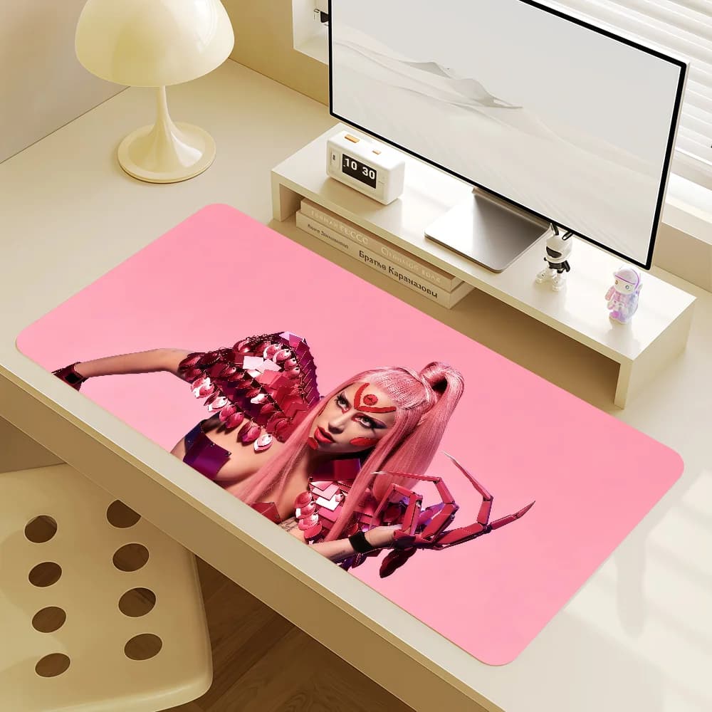 Mouse Pad MousePad Non-slip Lockedge Office L-Lady Student Gaming Thickened Large Gaga Singer Writing Pad Cushion
