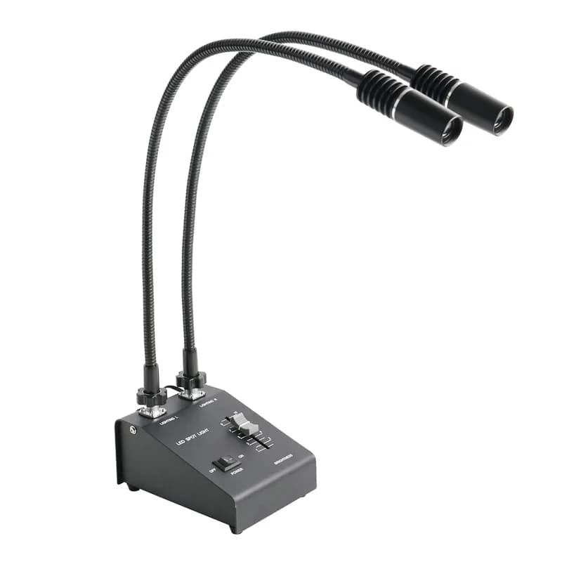 Lampada a collo di cigno doppia pieghevole a rotazione libera Luce LED regolabile 3W * 2 per microscopio stereo Microscopio video Illuminazione migliorata