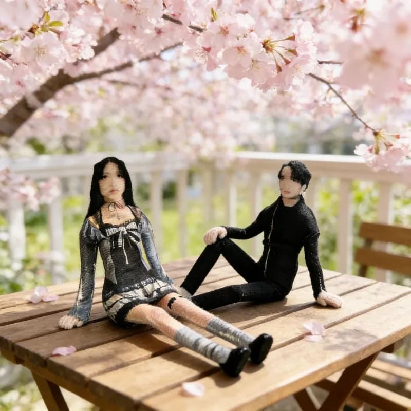 2PCS Custom Couple Plush Set with Movable Joints, Life-like Image Printed Soft Doll, Bookshelf Room Decor,Stuffed Animal Altern