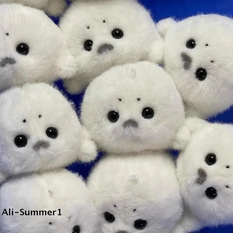 【E】1 Pezzo Portachiavi in Peluche a Forma di Foca Bianca, Morbido Peluche Grigio a Forma di Foca, Accessori Portachiavi alla Moda, Ornamenti per Auto