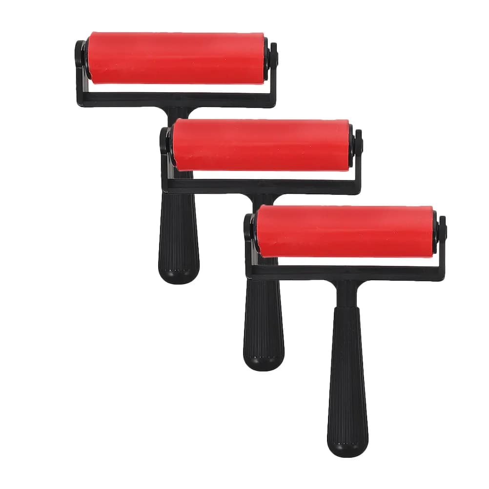 3Pcs Easy Clean Diamond Art Drawing Roller Plastic Small for Printmaking Oil Painting Stamping Engraving Crafting