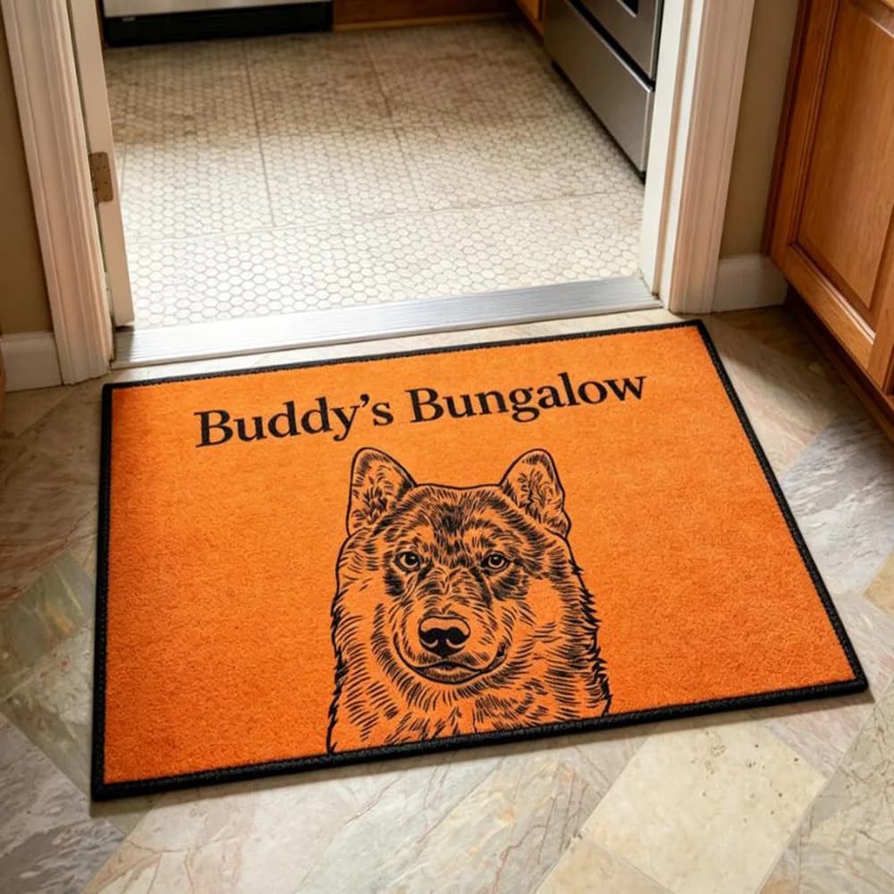 Family doormat adorable pet head artwork print soft durable rug heartfelt decorative present for pet loving homes
