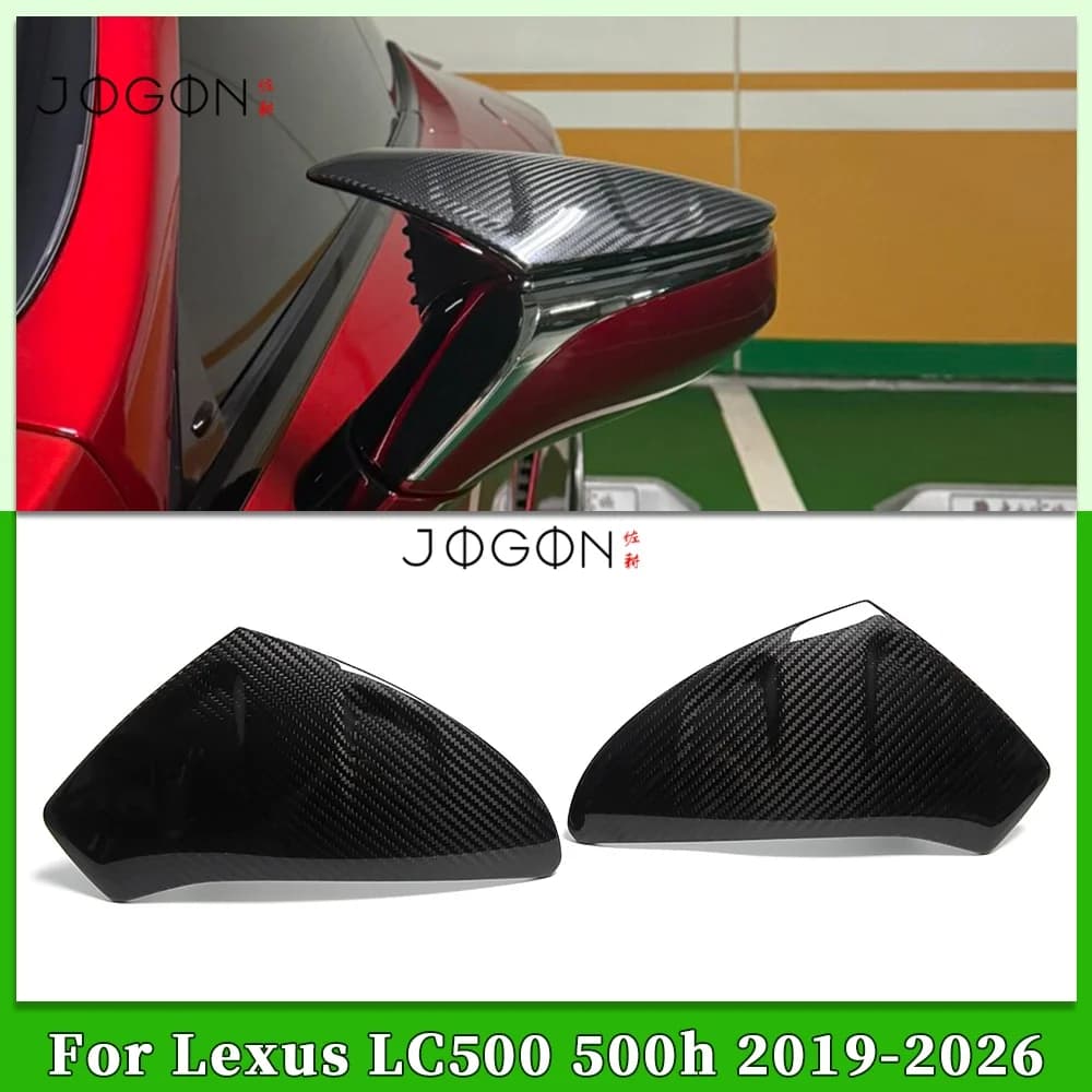 Dry Carbon Fiber Car Door Side Wing Rearview Mirror Caps For Lexus LC500 500h 2018-2026 Stick On Rear View Mirror Cover Trim