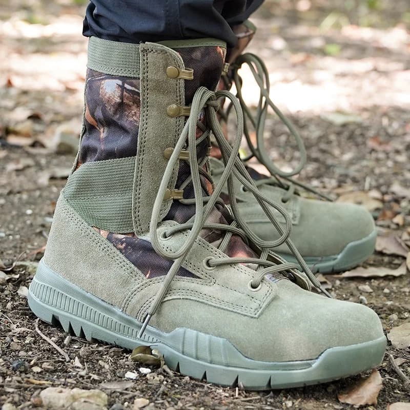 Stivali da allenamento da caccia alti Stivali da combattimento nel deserto da uomo Scarpe invernali stringate Sneaker leggera Scarpe da trekking all'aperto