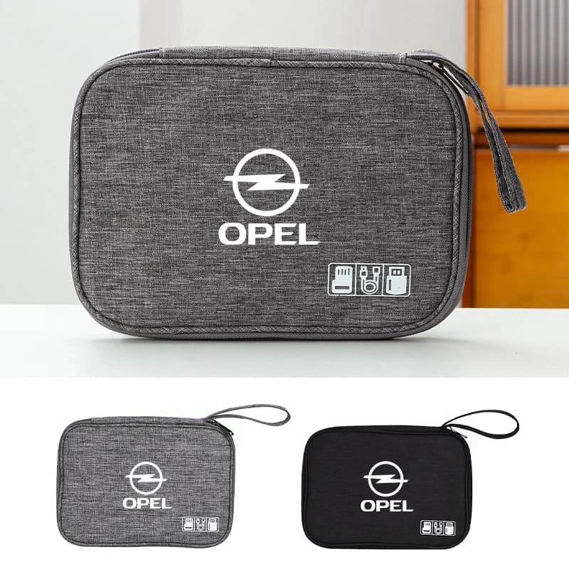 Cavo dati per auto Borsa portaoggetti Borsa organizer da viaggio impermeabile Caricatore USB DataLine per Opel Corsa Astra Insignia Vectra Zafira Meri