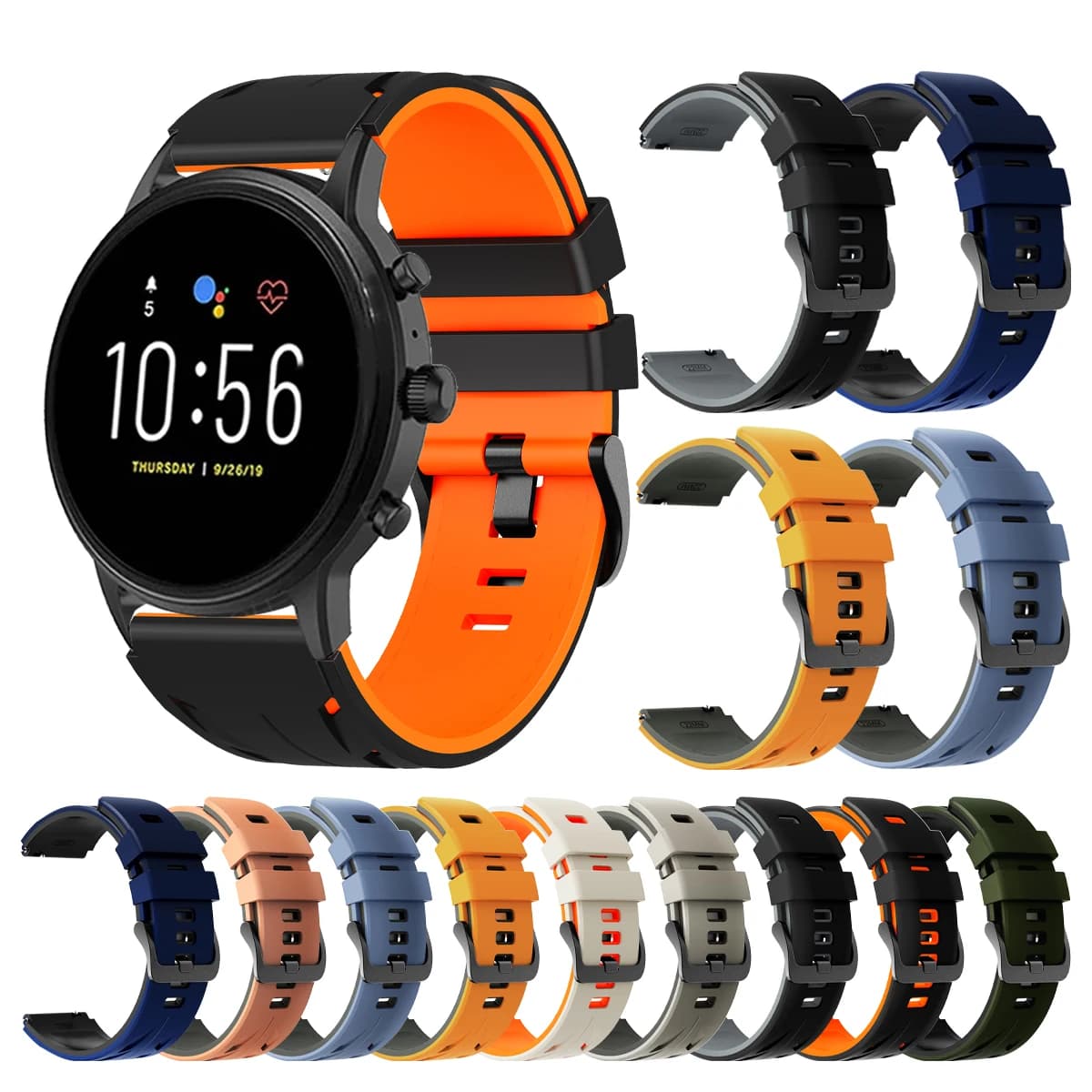 Cinturino per orologio intelligente da 22 mm per Fossil GEN 6 44mm cinturino in silicone per Fossil GEN 5 5E 44mm/GEN 5 LTE 45mm braccialetti braccialetto Julianna