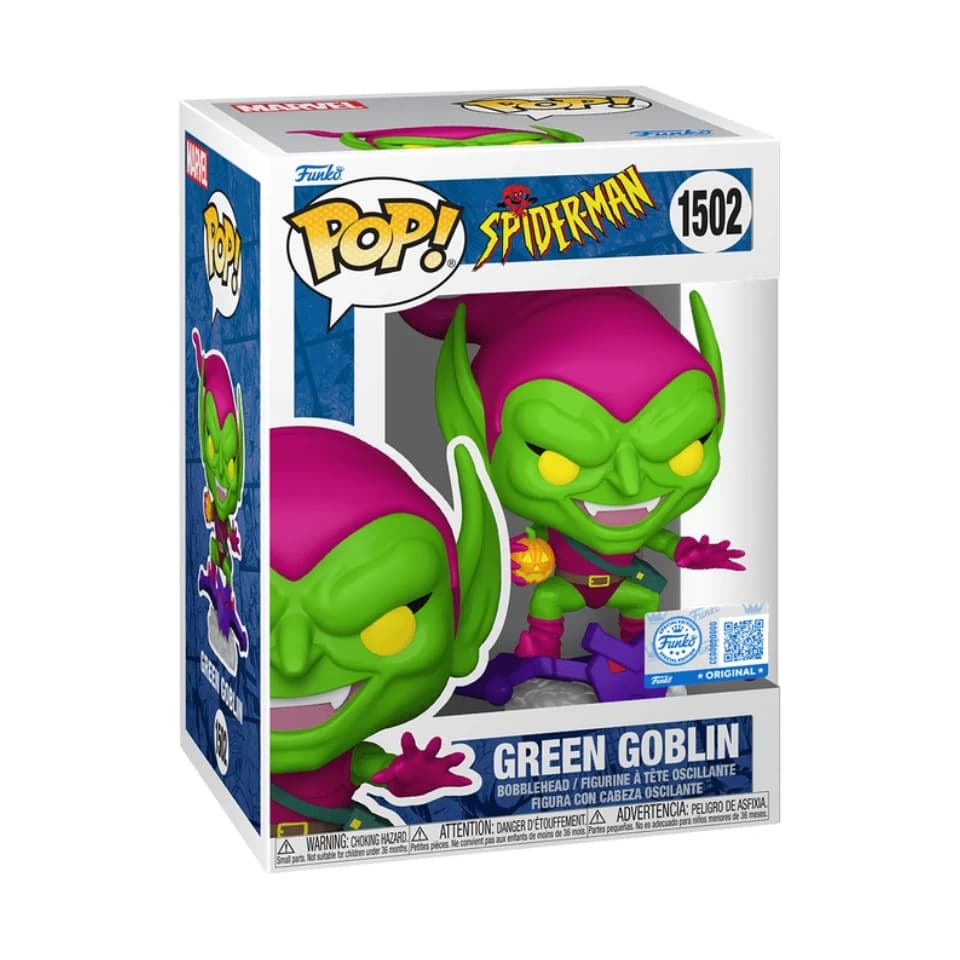 Funko Pop Marvel: Spider-Man Tv Series - Green Goblin - Regalo di Capodanno - Ottimo regalo per amici e familiari per Natale, Capodanno e compleanni, Decorazione a tema pop culture, Regalo di compleanno, Oggetto da collezione a tema fumetti, Merchandise ufficialmente licenziato, Oggetto da collezione premium, Oggetto da collezione a tema fumetti, Regalo per geek, Oggetto da collezione