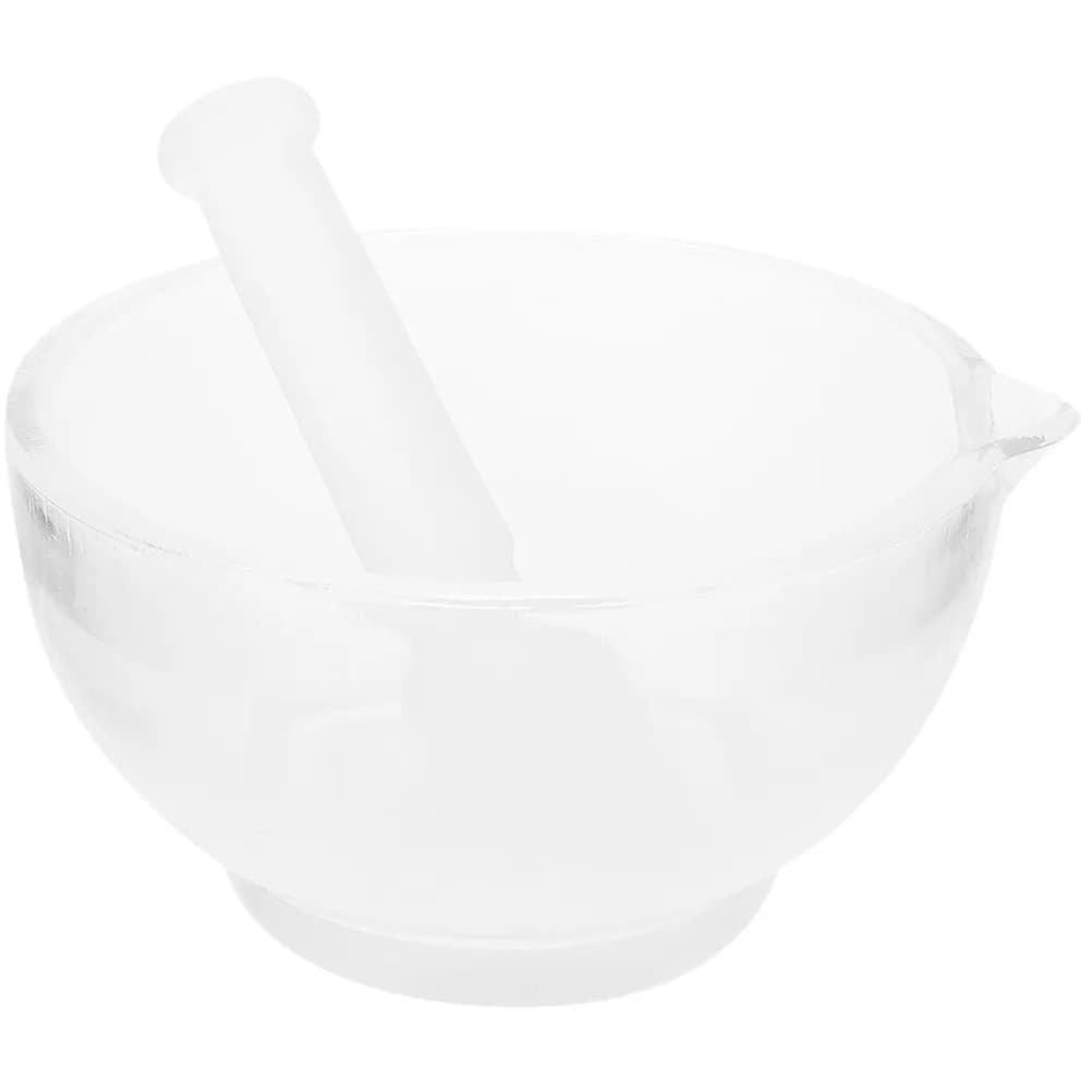 Set di 1 Mortaio in Vetro con Pestello per Macinare Aglio, Pillole e Spezie, Utensile da Cucina per Casa e Ristorante