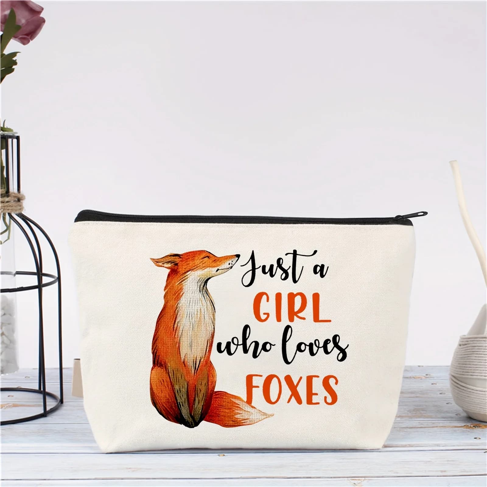 Borsa per cosmetici Fox, regalo per donne, amanti delle volpe, borsa per il trucco, borsa da toilette, borsa per monete, borsa per riporre le matite