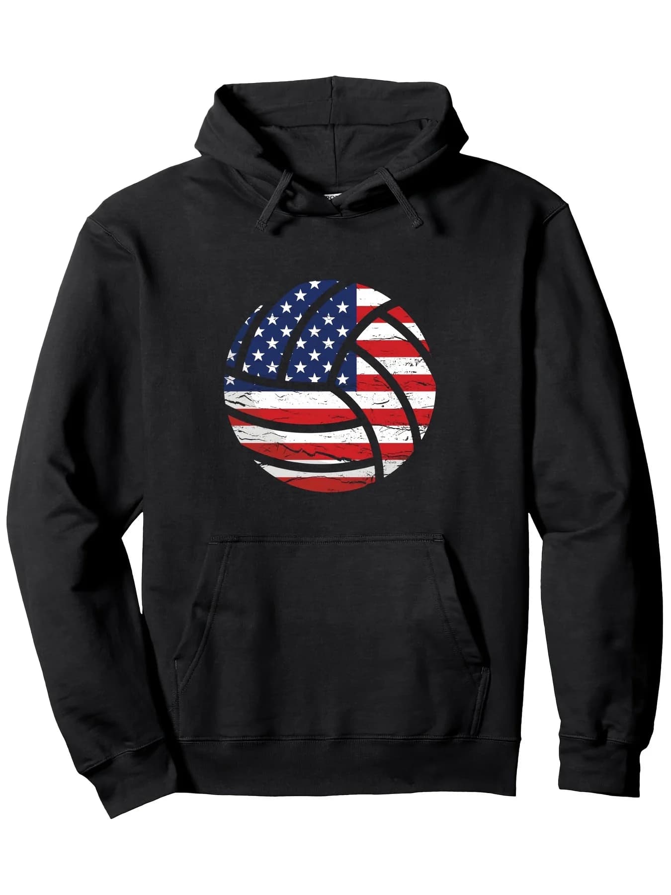 Felpa con cappuccio patriottica USA con bandiera americana da pallavolo
