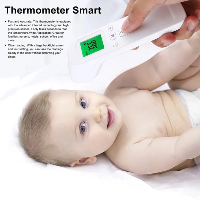 Contactless infrared thermometer 2 in 1 and oxymeter, digital body temperature monitor, blood oxygen detector for infants and adults
