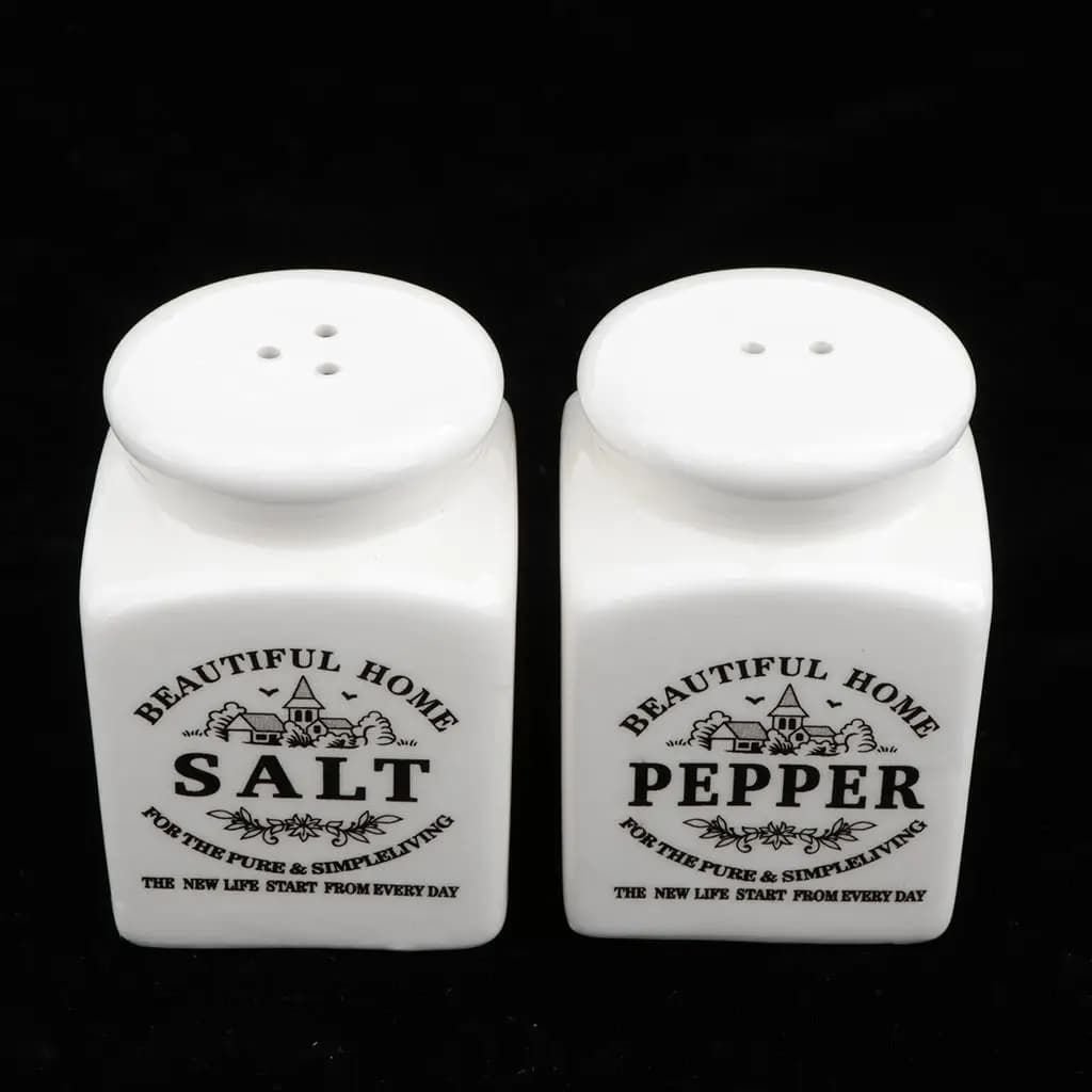 Kitchen Seasoning Container Set Ceramic Cruet Vintage Spice Jar Oil Vinegar Bottle for Home Cooking