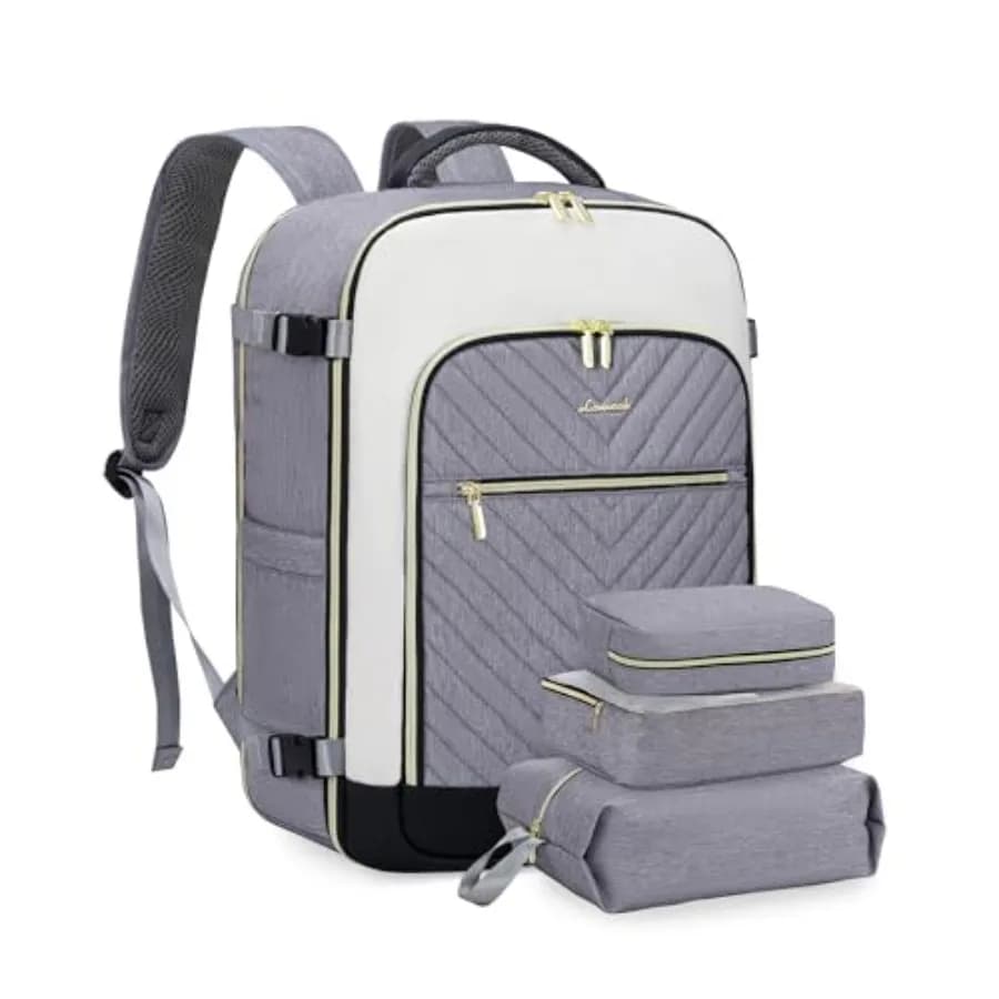 Zaino da viaggio grande da 50 litri per donna, zaino da cabina approvato TSA, borsa da viaggio per donna, adatta per laptop da 18 pollici