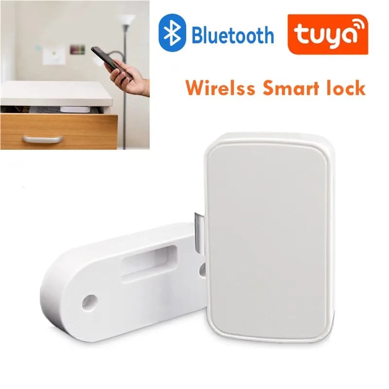 Tuya Wireless Smart Bluetooth Porta Cassetto Serratura nascosta Serratura elettrica APP Sblocco Interruttore Antifurto Blocco file di sicurezza per bambini
