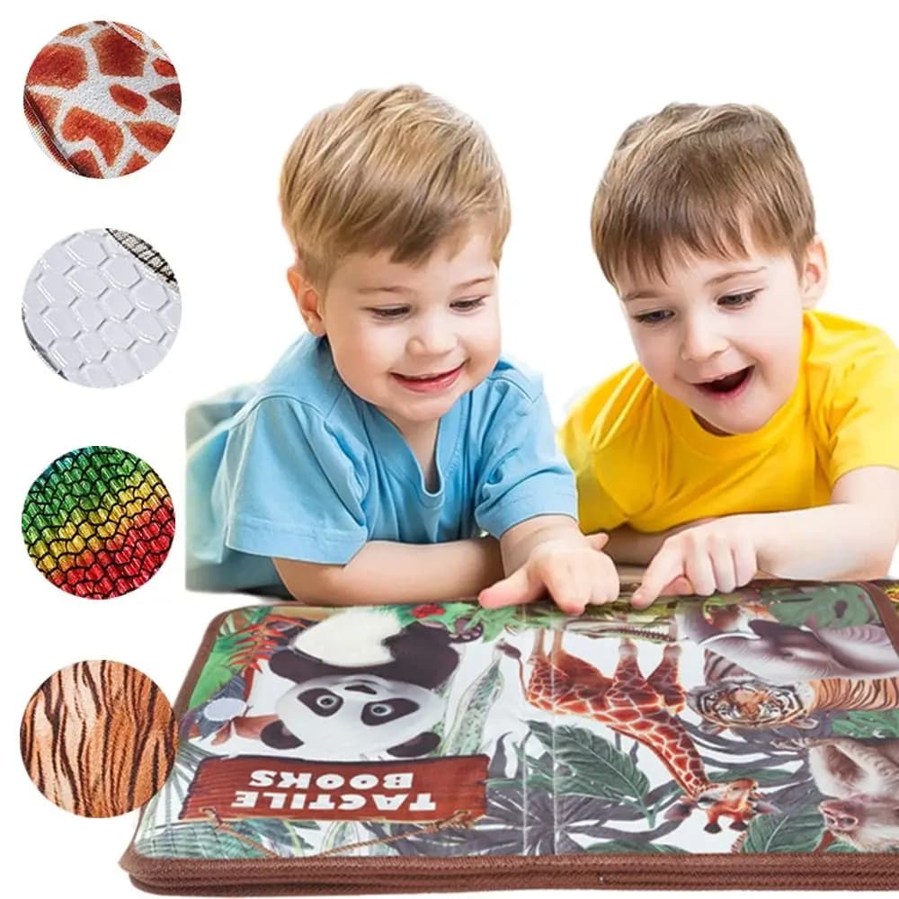 Cognitive Training Touch Books Soft Animal Theme Early Education Books Portable Sensory Development Toys