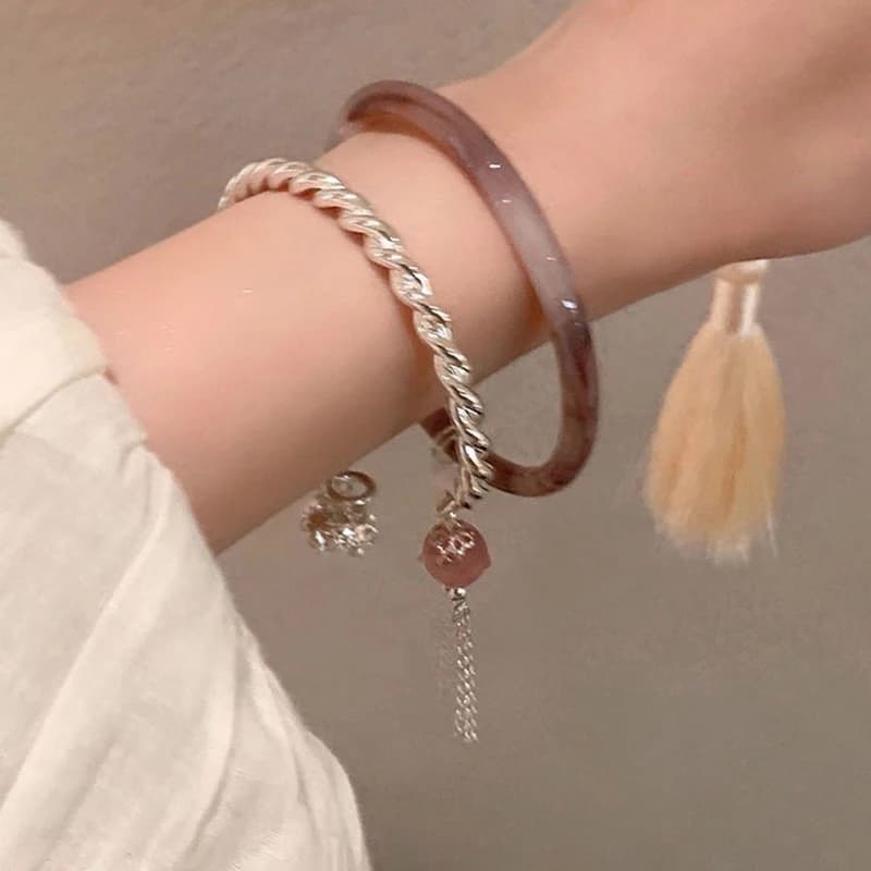 Bracciale portafortuna da donna in stile cinese; Elegante braccialetto con ciondolo; Set regolabile da 1/2 pezzi