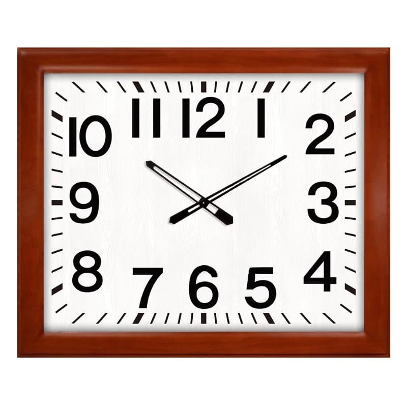 Large clock Solid wood horizontal length ladder, conference hall School classroom Hotel wall clock