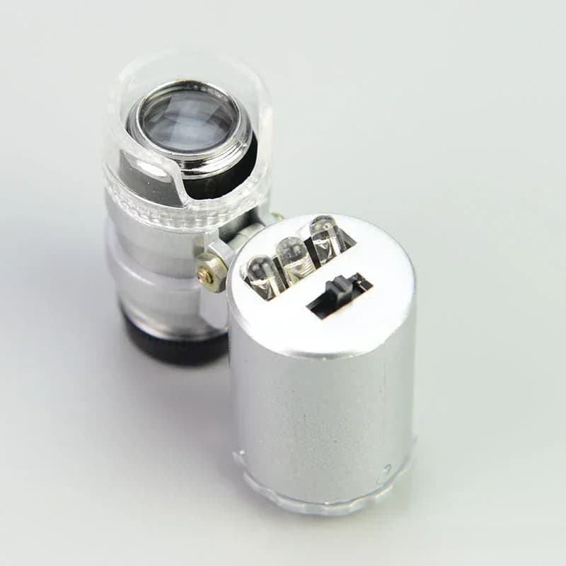 Mini microscopio tascabile 60x con lente d'ingrandimento portatile per gioielli con luce a LED per gioielli artigianali con monete con gemme di diamanti
