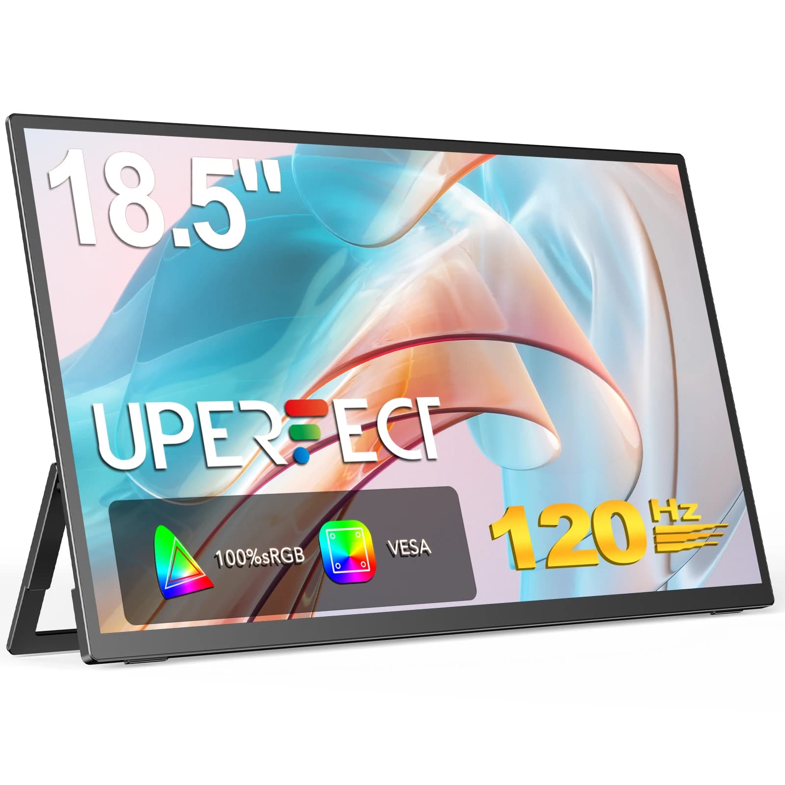 UPERFECT 18.5 Inch Computer Game Display Portable Monitor 120HZ IPS Laptop HDMI USB C External Screen with VESA Adjustment Support