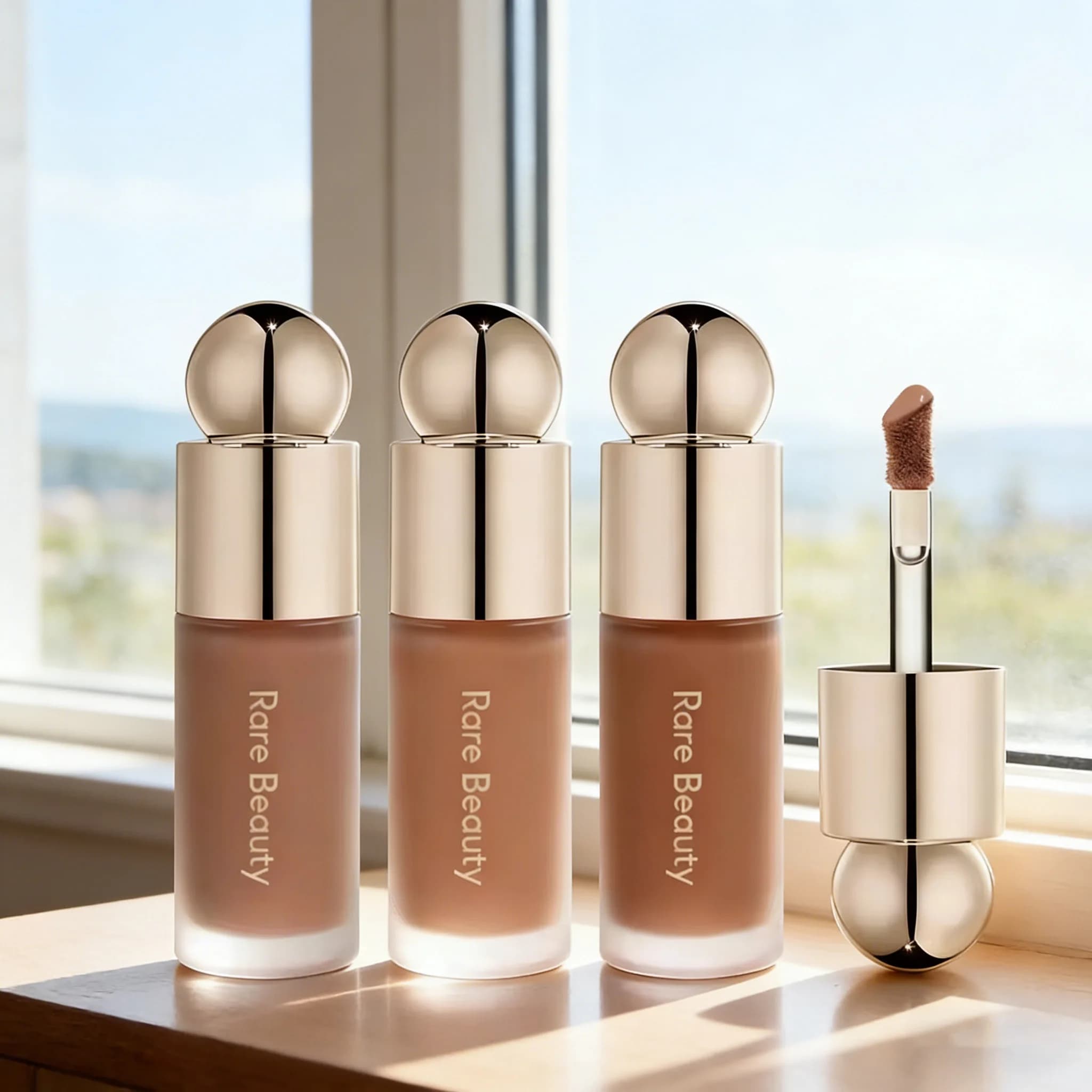 Nuovo Rare Beauty Bronzer Liquido 3D per Contorno Viso, Tonalità Liscia, Effetto Specchio, Lunga Durata, Naturale, Impermeabile, Illuminante, Cosmetico