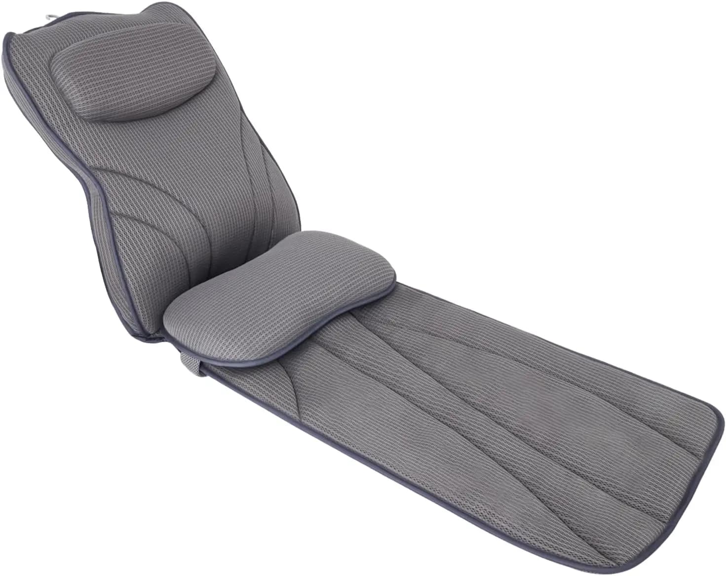 Cuscino Extra Lungo e Spesso per Vasca da Bagno con Supporto Lombare - Rete 4D, Ventose Antiscivolo, Grigio