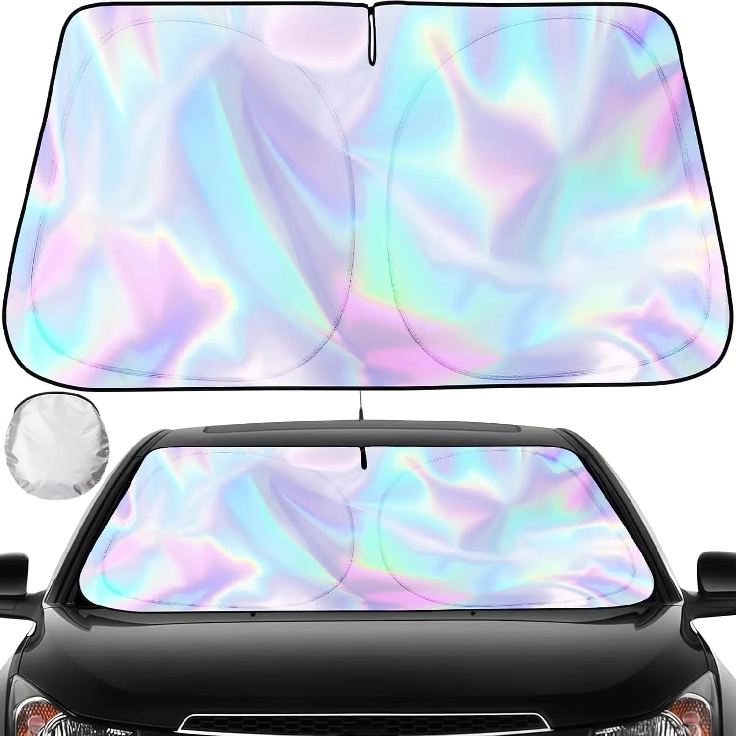 Parasole Pieghevole Iridescente per Parabrezza Auto, Visiera Riflettente UV Universale per Raffreddamento Veicoli