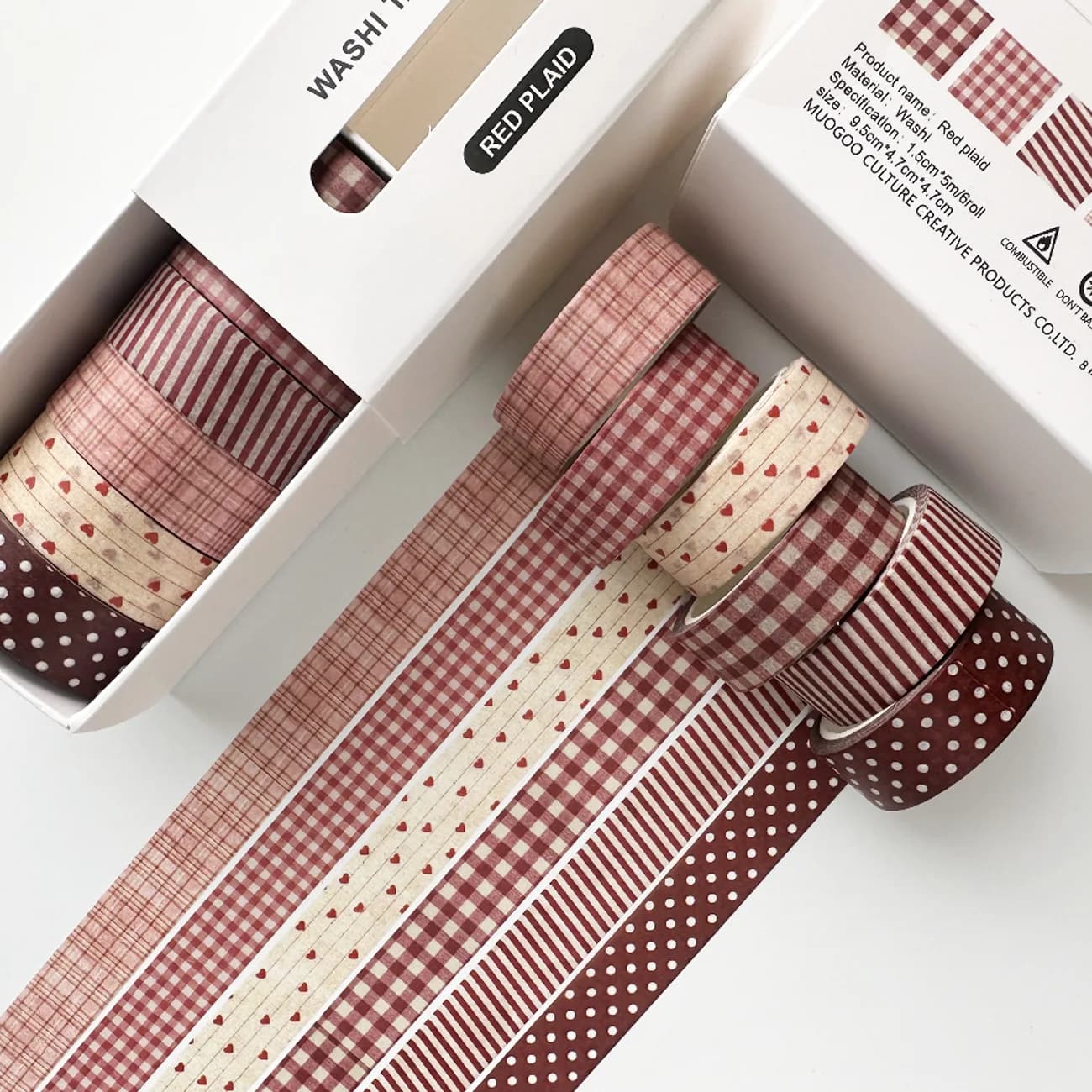 6rolls/set retro grid series retro Ins Washi tape set DIY Journal Scrapbooking Aesthetics supplies masking tape