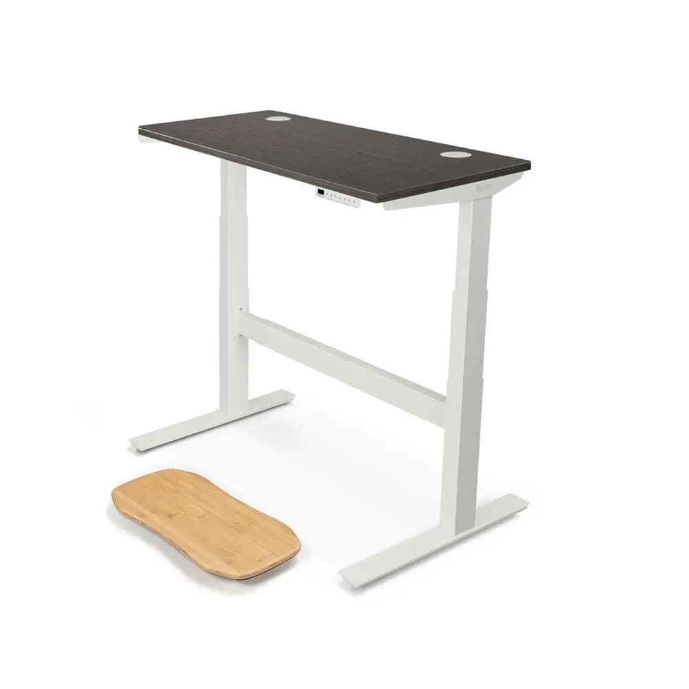 Convertitore per scrivania elettrica regolabile in altezza da 36 pollici, serie VE, supporto per doppio monitor con porta USB, da seduti a in piedi.