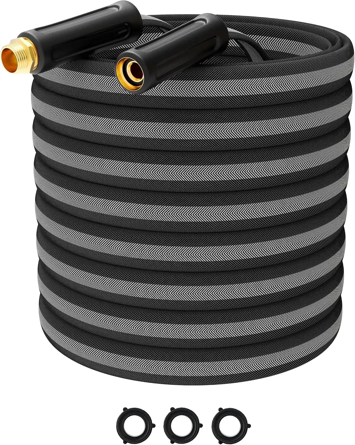 75FT Garden Hose, 2026 Upgraded Fabric Thickened Non-Expanding, Ultra Lightweight & Flexible, Burst-Resistant, Kink-Free, 700 PSI, 3/4GHT, Black-Gray