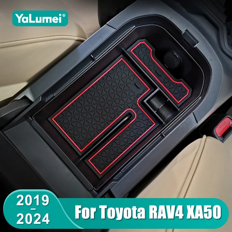 Organizer per Bracciolo Centrale per Toyota RAV4 XA50 2019-2024, Accessorio Contenitore Portaoggetti per Auto Ibrida