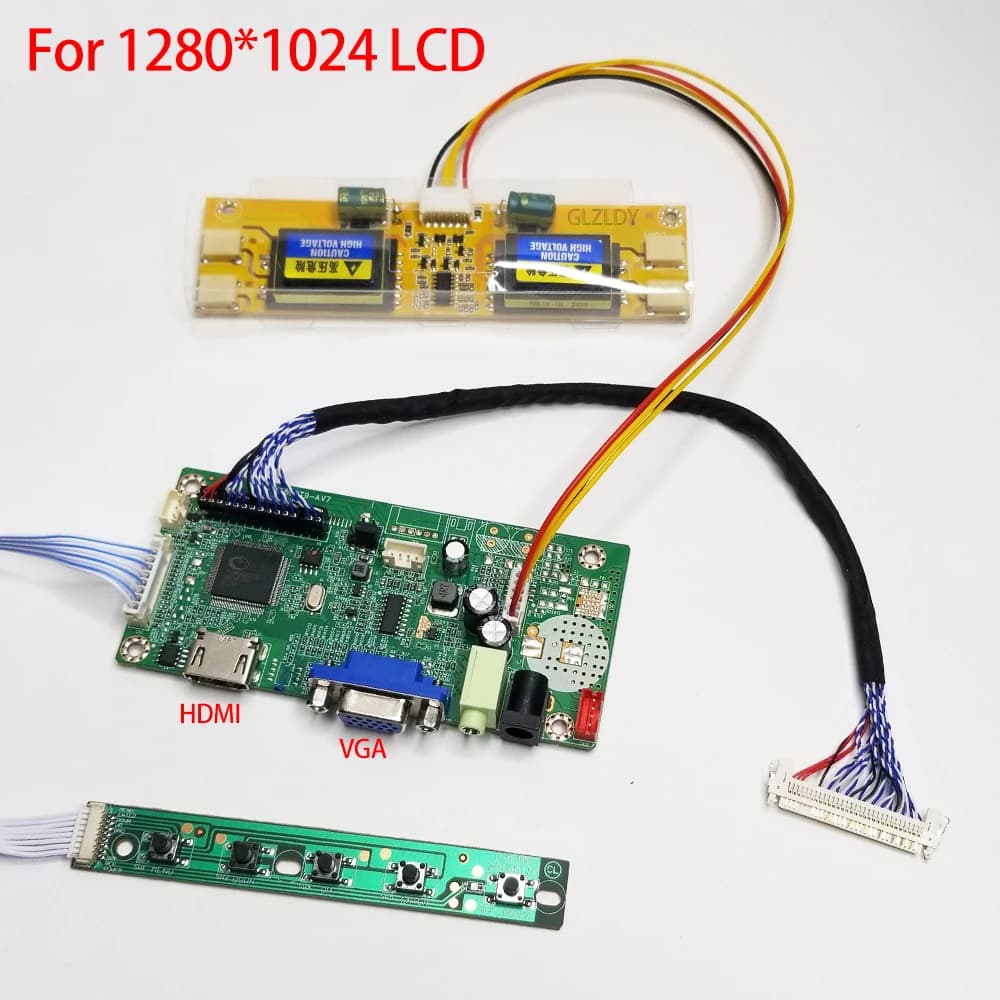 kit for M190EG01 LTM170EU M170E5 MT170EN01 1280x1024 LVDS 30pin 4 lamps HDMI+VGA LCD Audio panel Controller Board driver board