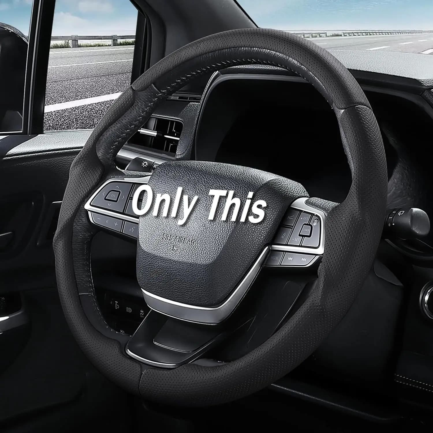 Coprivolante Auto Personalizzato Premium, Protezione Antiscivolo a 3 Pezzi con Chiusura a Scatto per Toyota Highlander e Sienna (Black Hole)