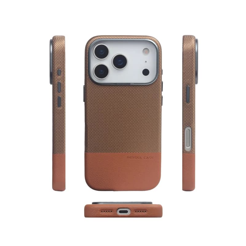 Custodia antiurto in pelle PU con rilievo a colori a contrasto per MagSafe, compatibile con iPhone 17, 17 Pro Max, 16, 15 Pro, 14, 13, con protezione lente in lega e ricarica wireless