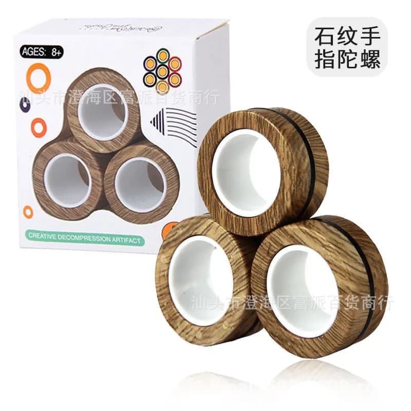 3 pz Anelli Magnetici Punta Delle Dita Colorati Sollievo Agitarsi Giocattoli Set Per Adulti Magnete Spinner Anti-Stress Alleviare L'ansia Giocattoli Per Il Lavoro