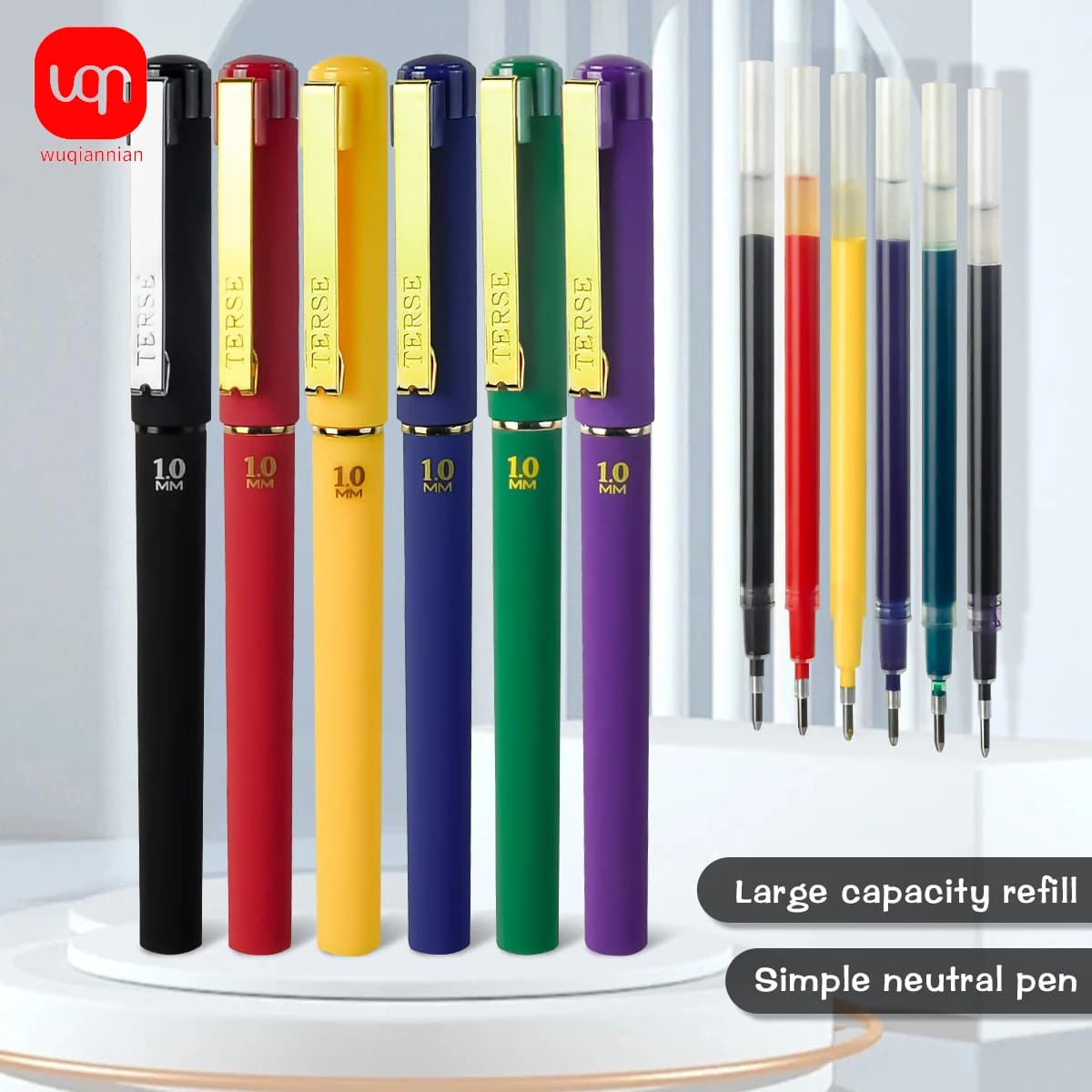 WQN-4/8PCS Penna gel di grande capacità di alta qualità Pennino da 1,0 mm Scrittura liscia Penna per firma con inchiostro multicolore Cancelleria per ufficio scolastico