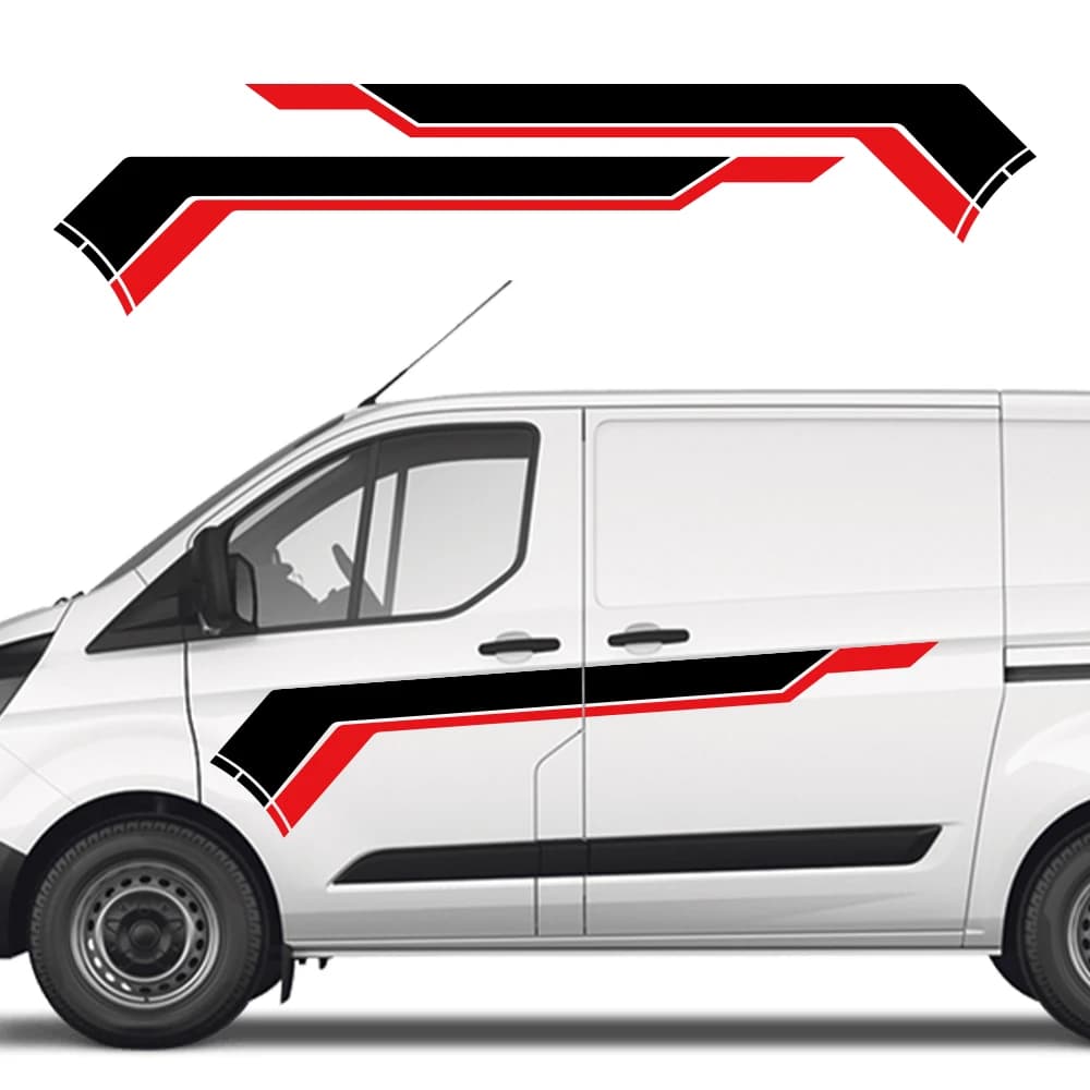 Adesivi Laterali per Carrozzeria Auto Ford Transit Van, Grafiche Sportive, Strisce Decorative, Decalcomanie in Vinile, Accessori per Decorazione Auto