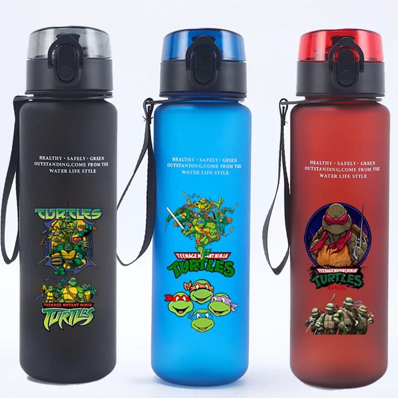 Borracce da 650 ml delle Tartarughe Ninja per ragazzi, tazze d'acqua con stampa di cartoni animati, borracce sportive da uomo, regali di compleanno