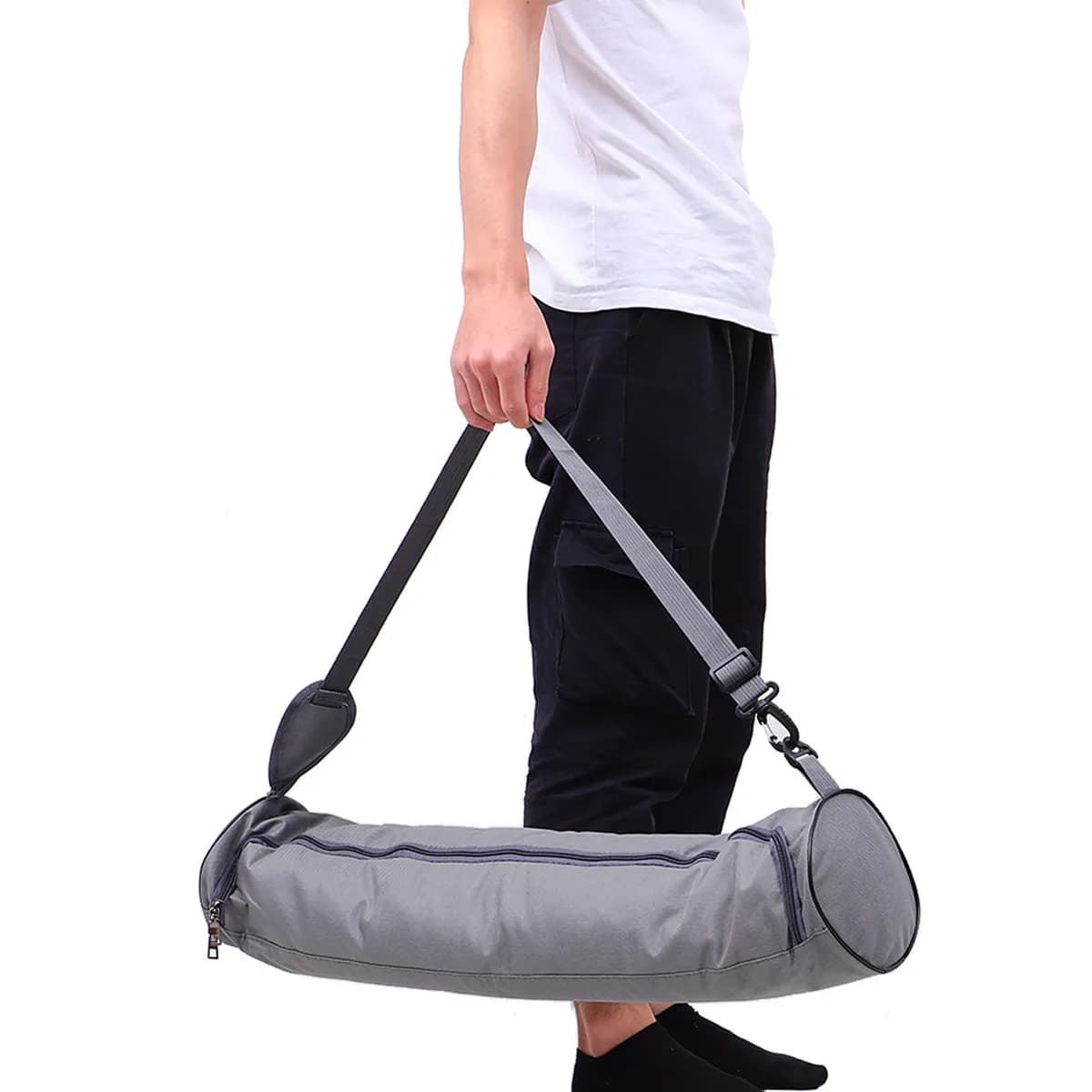 Tote bag for yoga mat with zipper, canvas case for an organized transport, suitable for gym, fitness, travel, excursions and outdoor sports