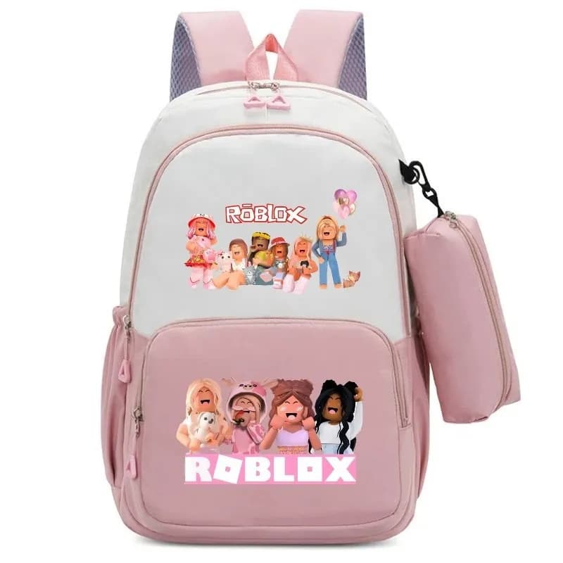 Set di zaini in due pezzi con stampa cartoon Roblox per studenti delle scuole primarie e secondarie