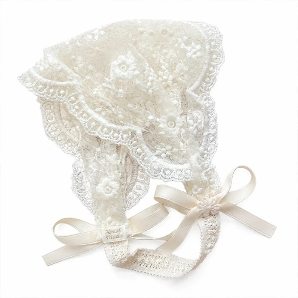 Cute Wide Hollow Lace Headband Elastic Band Korean Bowknot Hair Accessory White Flower Bow Girl Hair Bands For Newborn