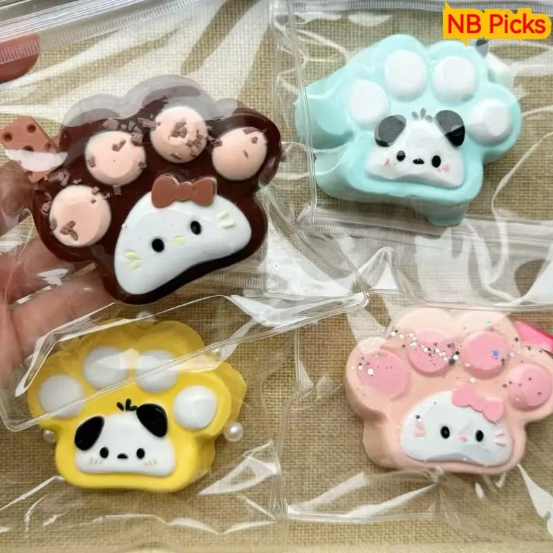 Giocattolo Antistress Hello Kitty a Forma di Zampa di Gatto, in Silicone Alimentare a Lenta Risposta, per Alleviare l'Ansia da Lavoro negli Adulti